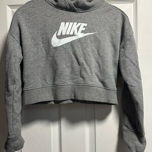 Nike Girl’s Gray Cropped Hoodie